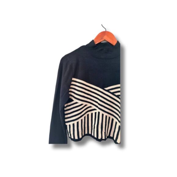 Derek Heart Black & Tan Geometric Striped Midi Pencil Skirt Set Size L - Picture 5 of 9